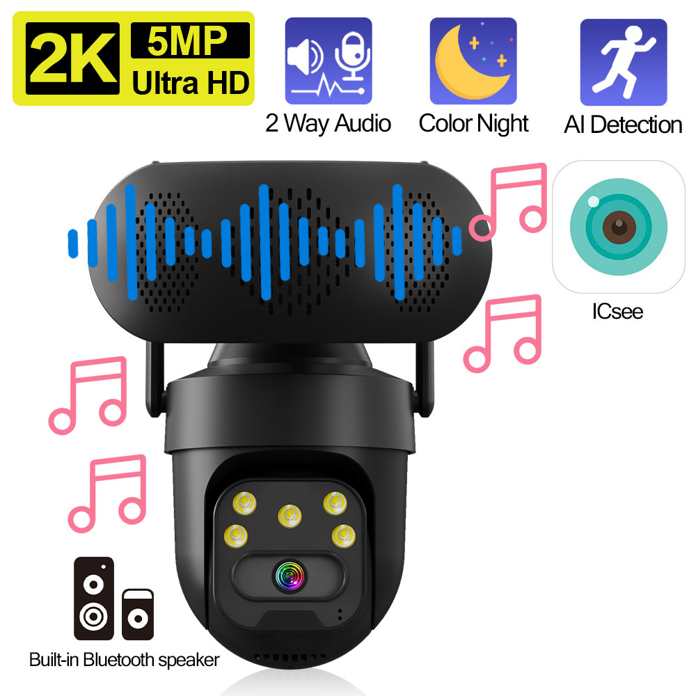 Audiovision Music Player - ICSEE 5MP WiFi PTZ caméra IP