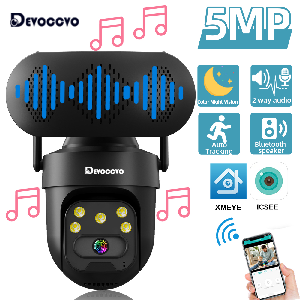 Audiovision Music Player - ICSEE 5MP WiFi PTZ caméra IP