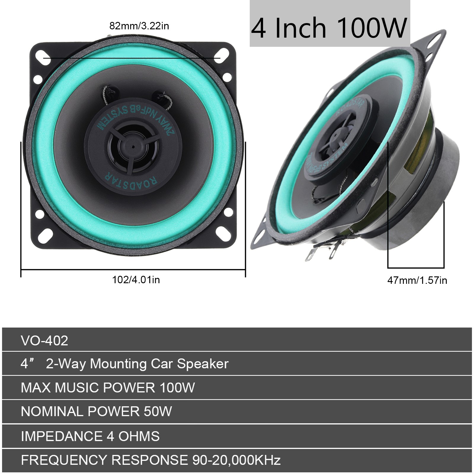4 pouces/5 pouces 100W haut-pa - Audio Universal Music avis et prix