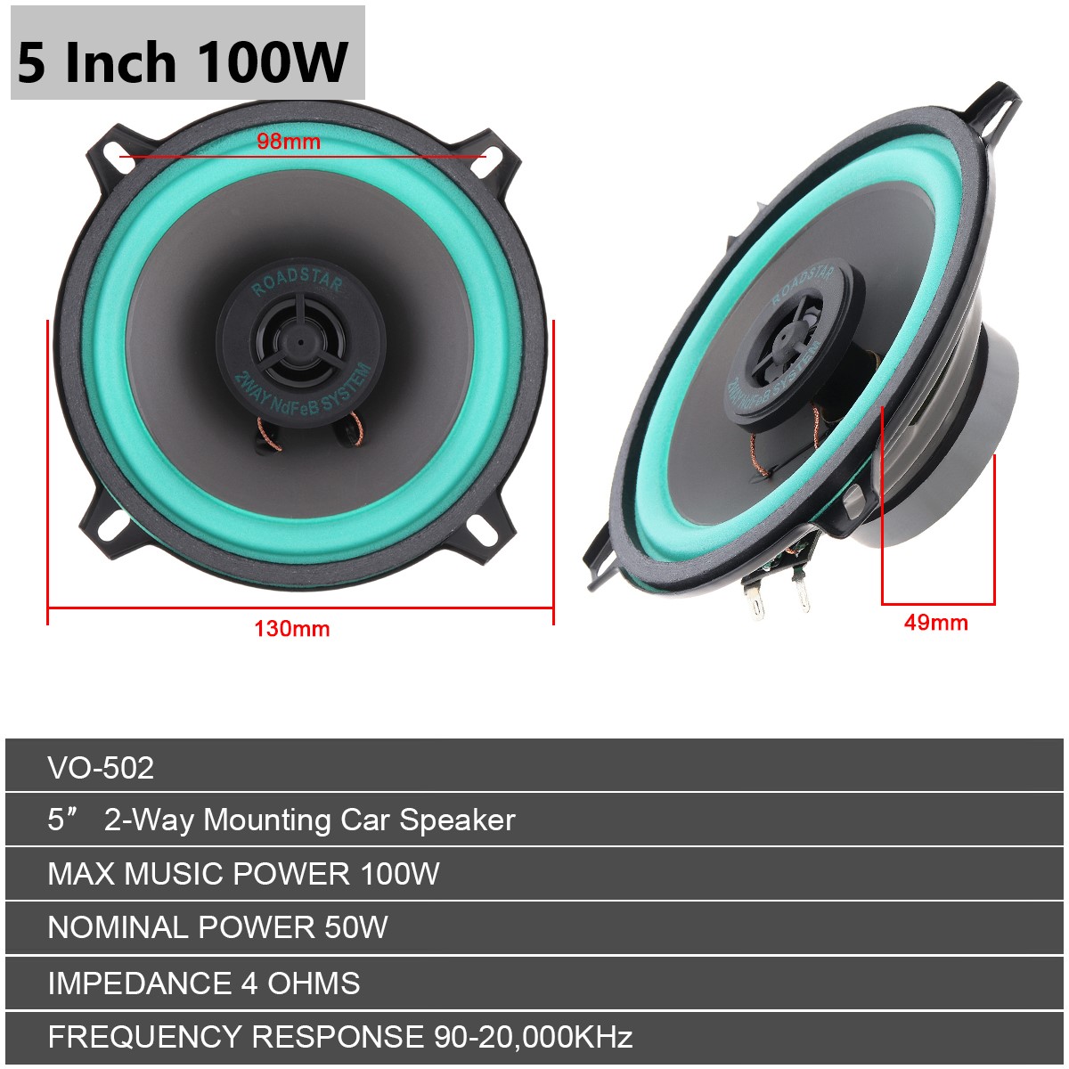 4 pouces/5 pouces 100W haut-pa - Audio Universal Music avis et prix