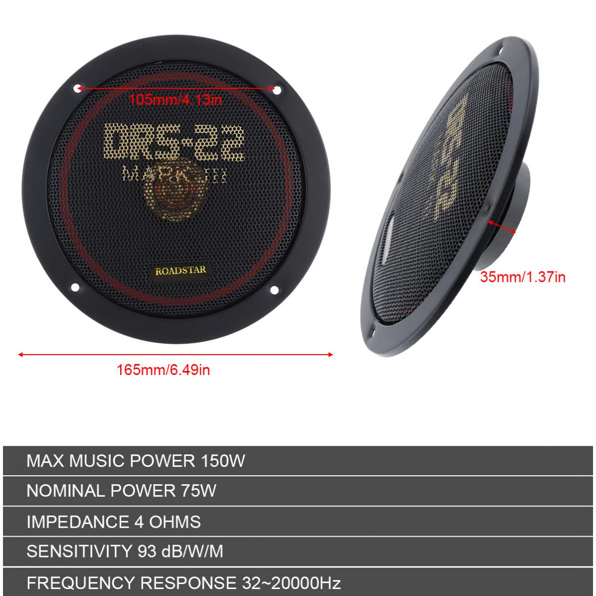 2 pièces 6.5 pouces 12V 150W e - Audio Universal Music avis et prix